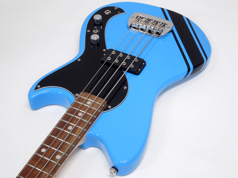 G&L USA Limited Edition Fallout Bass Miami Blue with Black Racing