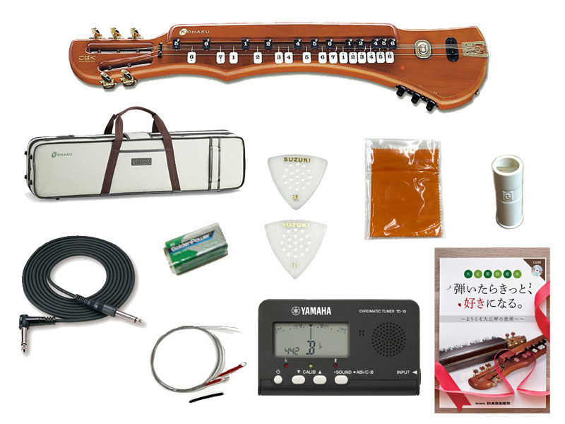 鈴木楽器製作所電気大正琴 SUZUKI こはくソプラノ CHK-1 コード付き 