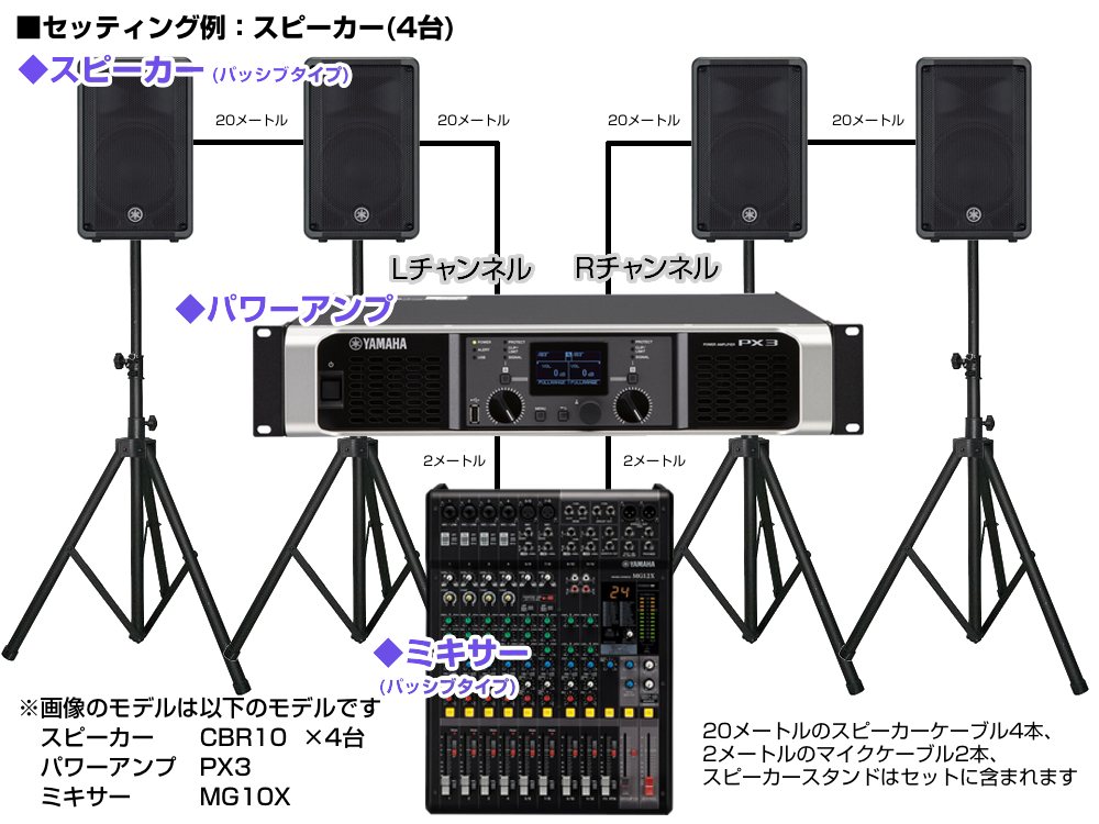 YAMAHA ヤマハ PA 音響システム スピーカー4台 イベントセット4SPCBR10PX5MG10XJ 送料無料! | ワタナベ楽器店  ONLINE SHOP