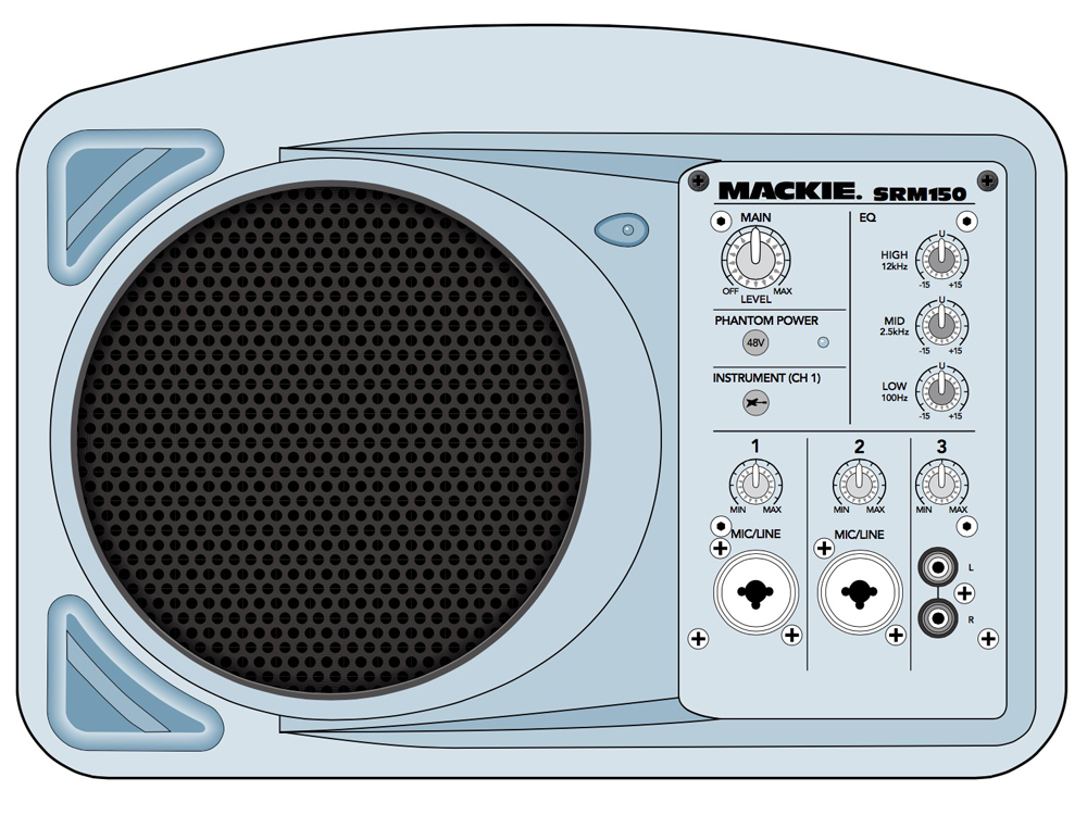 MACKIE マッキー SRM150 BLACK (1台) ◇ パワードスピーカー ( アンプ搭載 ) | ワタナベ楽器店 京都デジタル＆ドラム館