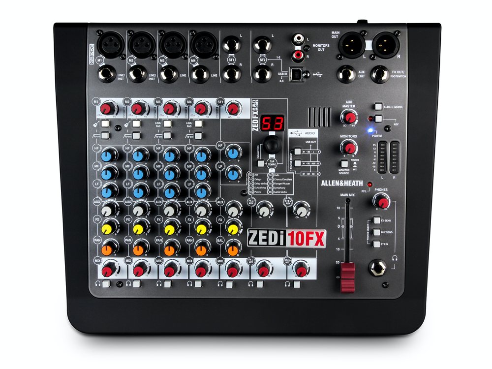 ALLEN&HEATH アレンアンドヒース ZEDi-10FX ◇ エフェクト搭載 USBインターフェイス機能搭載 10chアナログミキサー  ZEDi10FX | ワタナベ楽器店 京都デジタル＆ドラム館