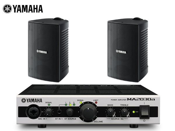 YAMAHA ヤマハ VS4 ブラック (1ペア) 屋内・野外BGMセット(MA2030a) 