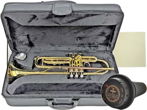 J Michael Jマイケル TR-380 トランペット ラッカー レッドブラス マウスパイプ 管楽器 B♭ Trumpet gold サイレント ミュート e-BRASS セット　北海道 沖縄 離島不可