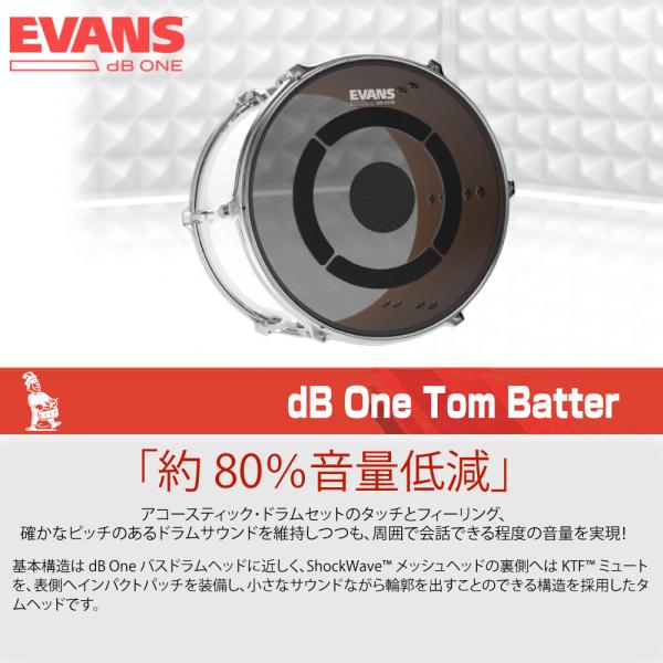 EVANS ( エバンス ) dB One Tom Packs Standard 約80％ 音量低減 ETP