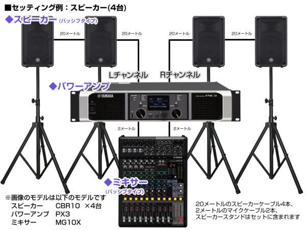 YAMAHA ヤマハ PA 音響システム スピーカー4台 イベントセット 