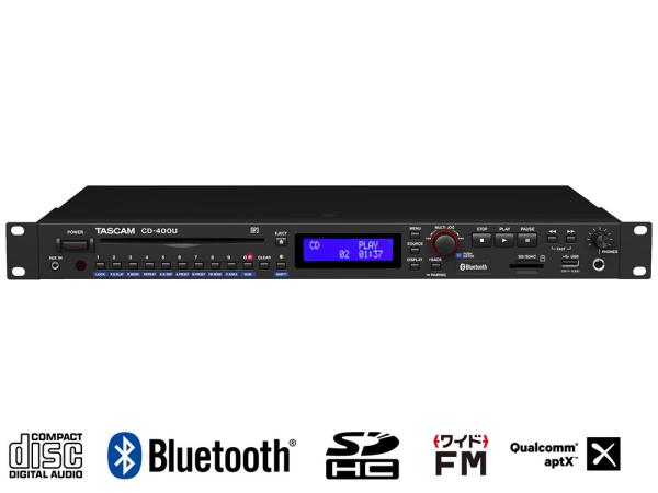 TASCAM タスカム CD-400U ◆ Bluetooth /AM・FM チューナー搭載 CD/SD/USB プレーヤー