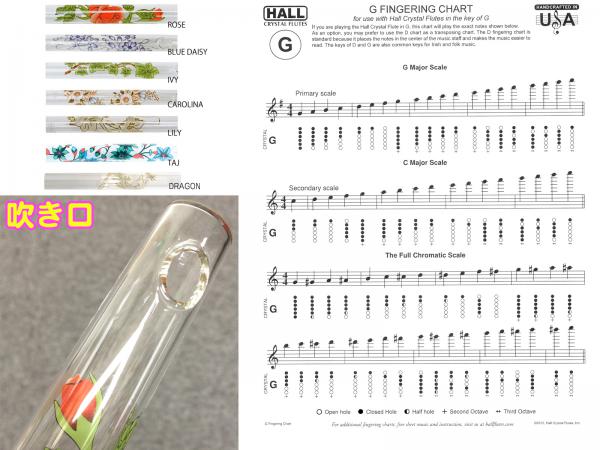 Hall ホール クリスタルフルート G管 デルフト ブルーデイジー オフセット Crystal Flute G Offset Delft 透明 ガラス製 横笛 G調 管楽器 北海道 沖縄 離島不可 送料無料 ワタナベ楽器店 Online Shop