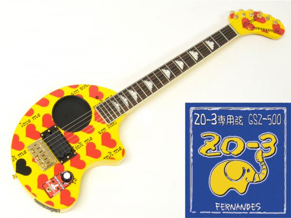 Fernandes フェルナンデス Yellow Heart Zo Gsz500セット Hide Model Zo 3 専用弦のセット 送料無料 ワタナベ楽器店 Online Shop