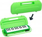 Kikutani キクタニ グリーン 32鍵 鍵盤ハーモニカ 1台 立奏用唄口 卓奏用パイプ  楽器 ケース 緑色 鍵盤楽器 MELODY MATE PIANO MM-32 GREEN　北海道 沖縄 離島不可
