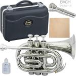 MAXTONE マックストーン TM-100N アウトレット ポケットトランペット ニッケル 管楽器 ミニトランペット シルバー mini Trumpet BACHマウスピースセット　北海道 沖縄 離島不可