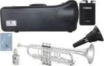 JUPITER  ジュピター JTR500S トランペット 銀メッキ 管楽器 本体 シルバー カラー B♭ JTR-500 Trumpet サイレントブラス SB7X セット B　北海道 沖縄 離島不可