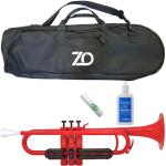 ZO ゼットオー トランペット TP-01BK レッド 新品 アウトレット プラスチック 管楽器 trumpet RED バルブオイル セット A 　北海道 沖縄 離島 同梱不可