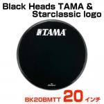 TAMA タマ Black Heads TAMA & Starclassic logo BK20BMTT バスドラム用フロントヘッド
