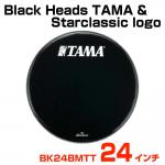 TAMA タマ Black Heads TAMA & Starclassic logo BK24BMTT バスドラム用フロントヘッド