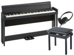 KORG コルグ 電子ピアノ デジタルピアノ C1 Air-WBK 純正高低自在椅子 セット ウッデン ブラック