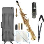 Chateau シャトー CSS-H70GL ストレート ソプラノサックス ラッカー デタッチャブル イエローブラス Soprano Sax Rousseau マウスピース セット D　北海道沖縄離島不可